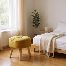 Senfgelber Samt Ottomane