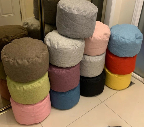 Runder leinen sitzsack - leinen,