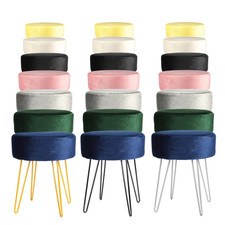 Runder Samt Fußhocker