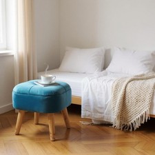 Robuster blauer Samt Ottomane