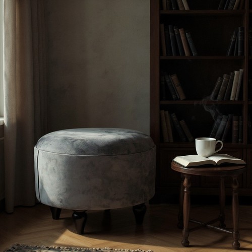 Grau deluxe ottomane oval - grau,