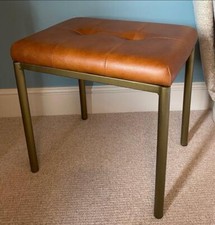 Brauner Lederfußhocker -