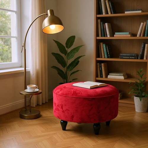 Roter ovaler deluxe fußhocker - roter,