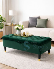Smaragdgrün Samt Ottomane