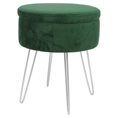 Fußhocker grün silber - fußhocker, h45