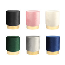 Runder Samt Pouffe
