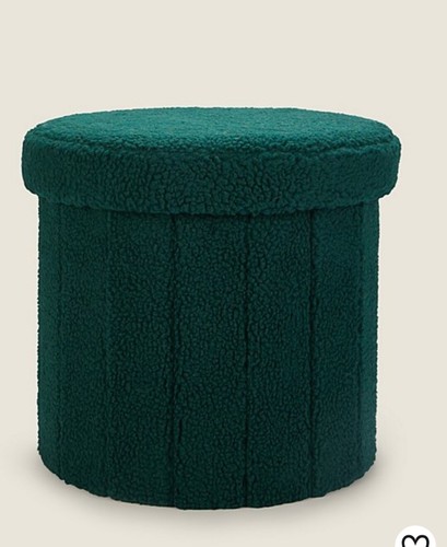 Dunkelgrüner sherpa hocker - dunkelgrüner,